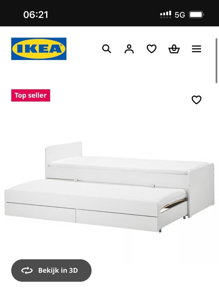 IKEA UTÅKER Stapelbed met 2 matrassen, grenen, Ophalen of Verzenden, Zo goed als nieuw, 80 cm, 200 cm
