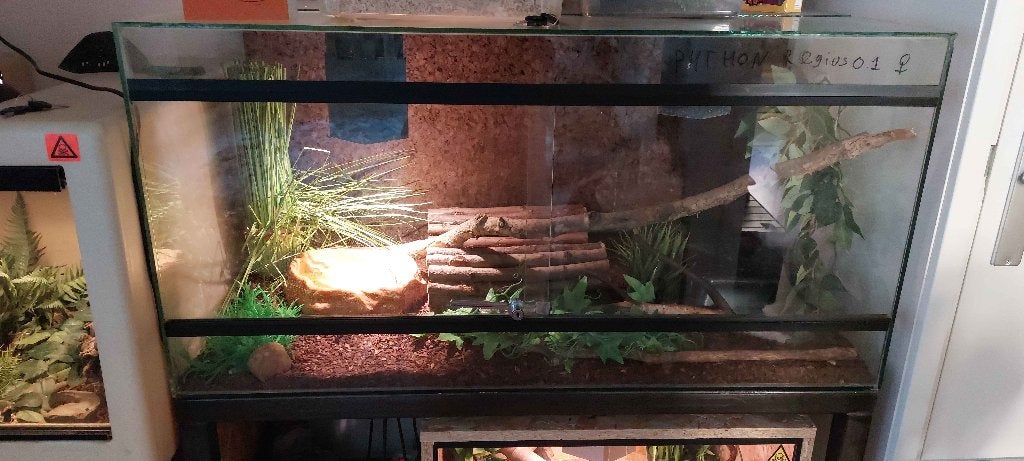Terrarium 100x50x50 incl achterwand en tafel, Ophalen, Zo goed als nieuw, Terrarium of Paludarium