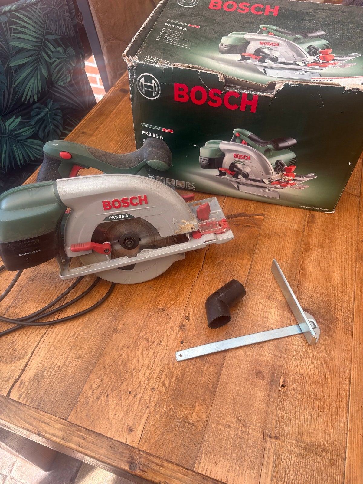 Bosch PKS 55 A Cirkelzaag - 1200W, Zo goed als nieuw, Ophalen, Cirkelzaag, Zo goed als nieuw, 30 tot 70 mm