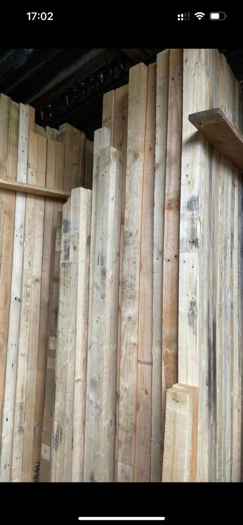 Gebruikte balken, Doe-het-zelf en Verbouw, Hout en Planken, Ophalen, Balk, Vuren, 50 mm of meer
