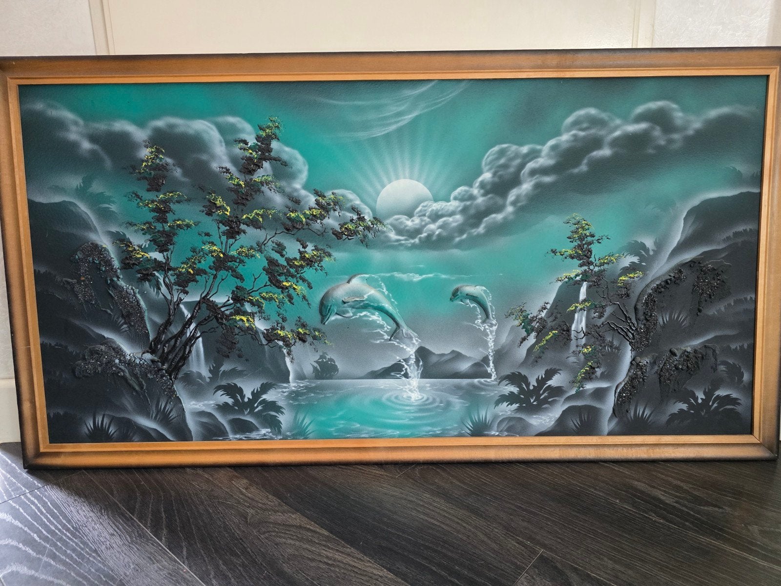 Dolfijnen schilderij 3d, Ophalen