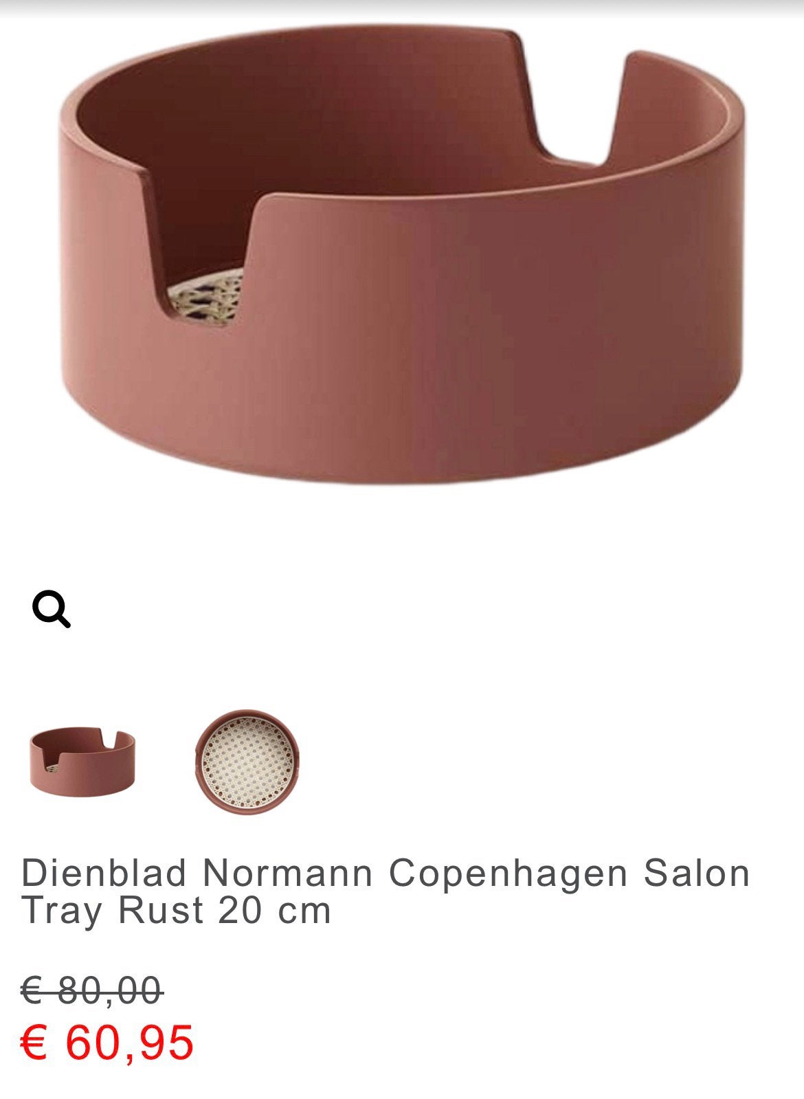 Design Dienblad Normann Copenhagen Salon Tray Rust 20 cm, Huis en Inrichting, Woonaccessoires | Dienbladen, Ophalen of Verzenden