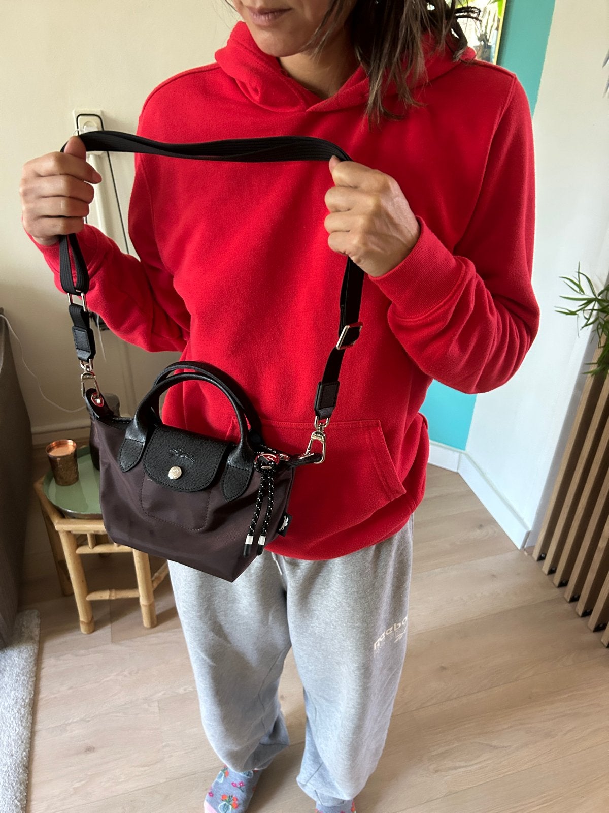 Longchamp Le Pliage Mini Handtas - Zo goed als nieuw, Ophalen of Verzenden, Zo goed als nieuw, Bruin, Handtas