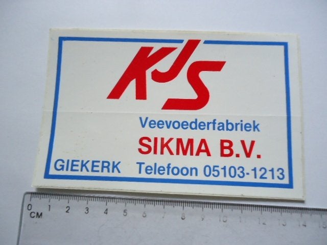 sticker oud Giekerk SIKMA Tietjerksteradeel friesland boer, Verzamelen, Verzenden, Zo goed als nieuw, Bedrijf of Vereniging