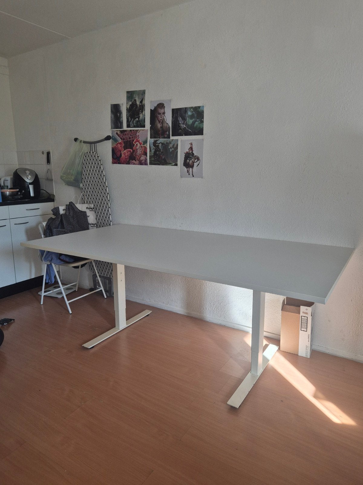 White Office Desk 100x200, Huis en Inrichting, Bureaus, Ophalen, Gebruikt, Spaanplaat of MDF, Overige merken