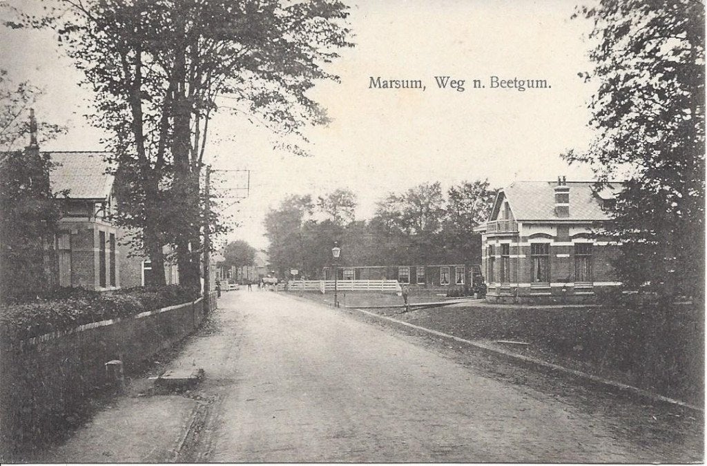 Marssum (Frl.) Weg naar Beetgum, ca. 1910, Ophalen of Verzenden, Voor 1920, Ongelopen, Friesland