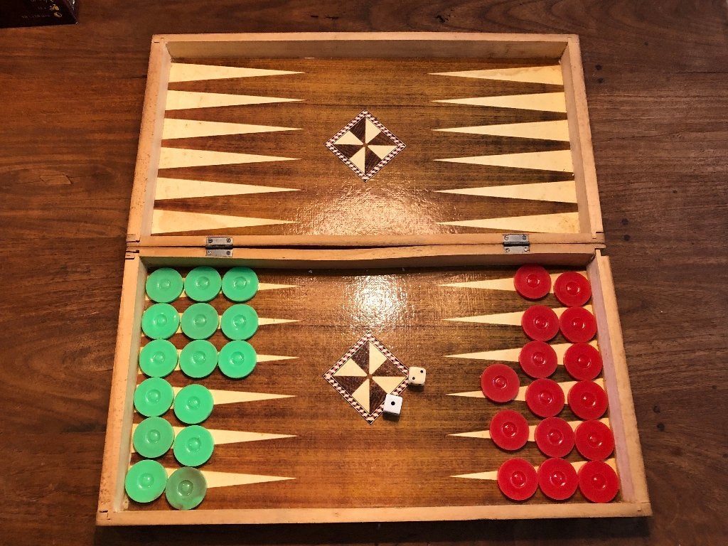 Backgammon bordspel, Een of twee spelers, Ophalen of Verzenden, Gebruikt