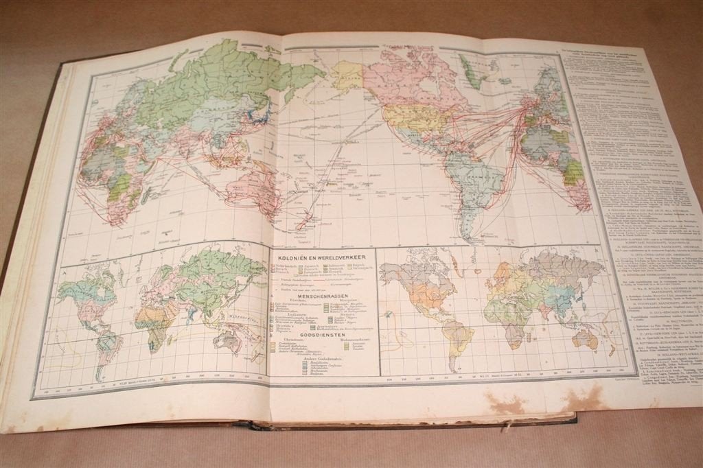 Schoolatlas der geheele aarde — Bos, Niermeyers — 1925, Gelezen, Ophalen of Verzenden, Landkaart, 1800 tot 2000