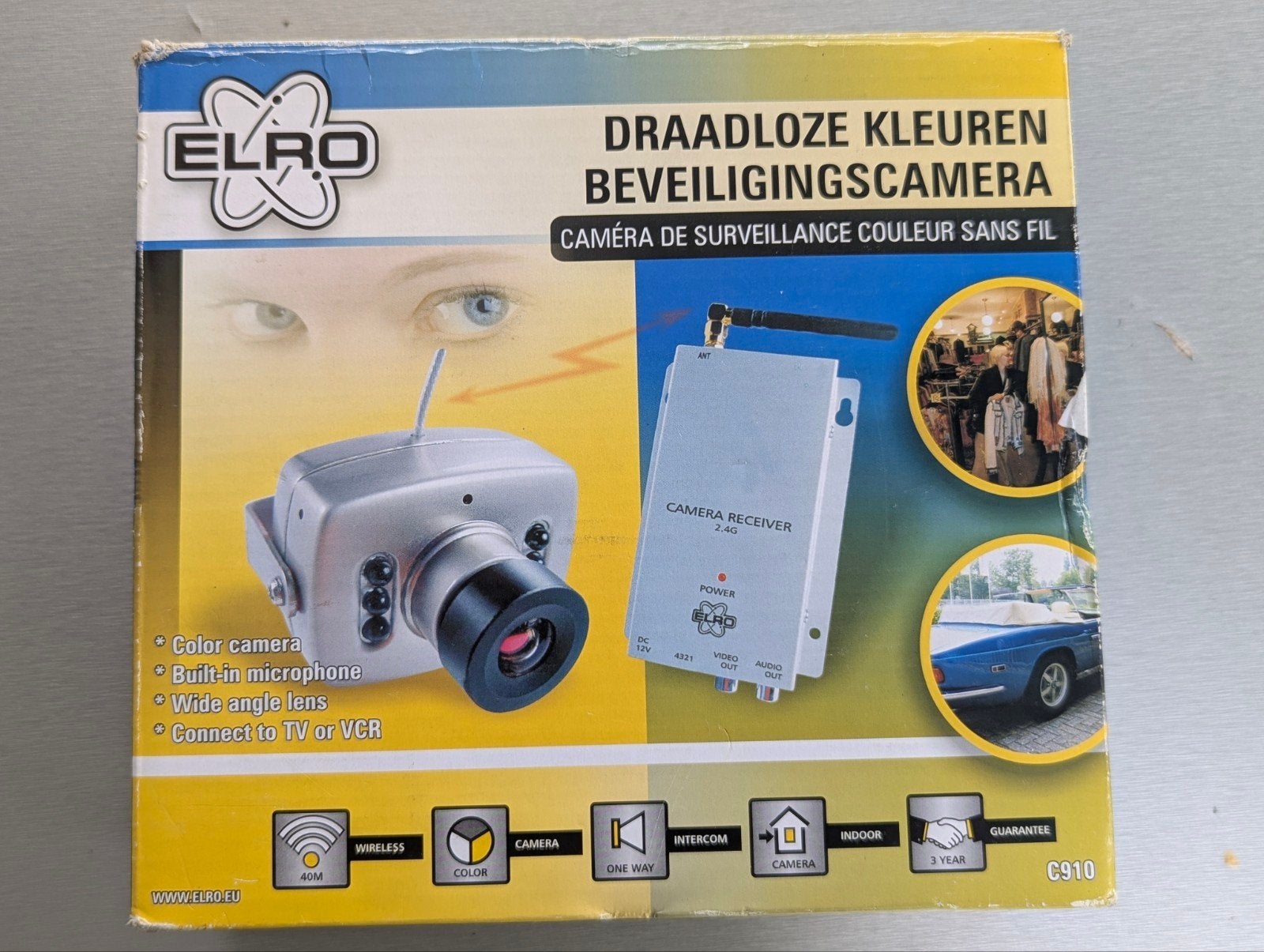 ELRO Draadloze Kleuren Beveiligingscamera C910, Verzenden, Gebruikt, Binnencamera