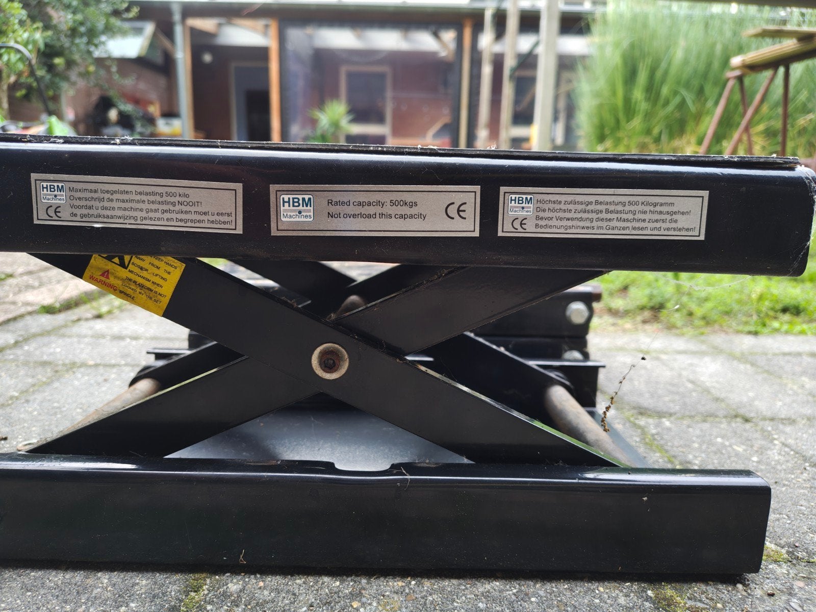 2x HBM Schaarhefbrug 500kg - Gebruikt maar goed werkend, Ophalen, Gebruikt