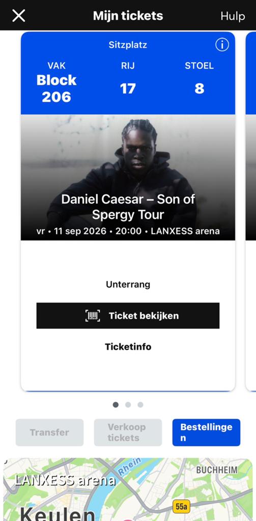 3 Daniel Caesar tickets Duitsland 11 september, Tickets en Kaartjes, Drie personen of meer, September