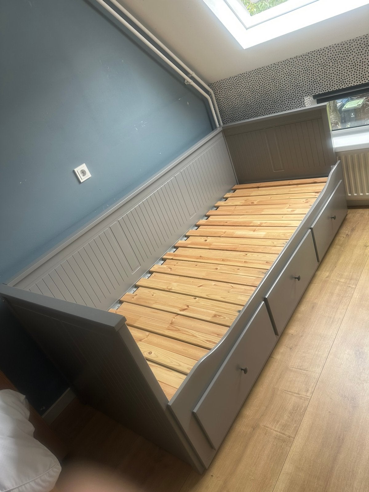 IKEA HEMNES Bedbank, Ophalen, Wit, Tweepersoons, 80 cm