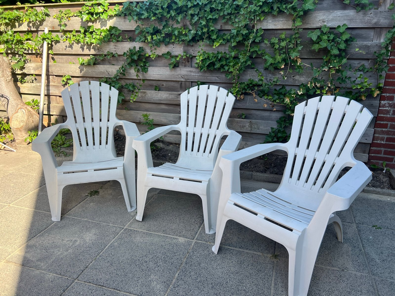 Kunststof loungestoelen Dolomiti - Lichtbeige, Tuin en Terras, Ophalen, Gebruikt, Kunststof, Stapelbaar