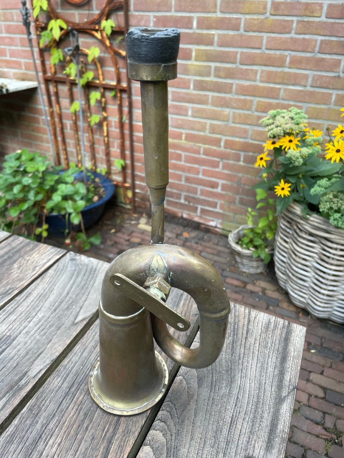 Antieke messing claxon/toeter, Ophalen