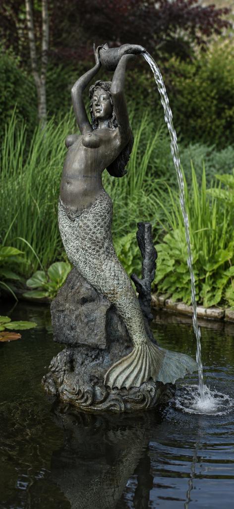 BRONZEN OUDERE ZWARE FONTEIN ZEEMEERMIN AAN LAGE PRIJS !!!, Ophalen of Verzenden, Zo goed als nieuw, Overige materialen, Waterval