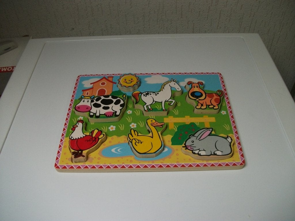 Puzzel boerderij dieren 7 delig, Ophalen of Verzenden, Gebruikt