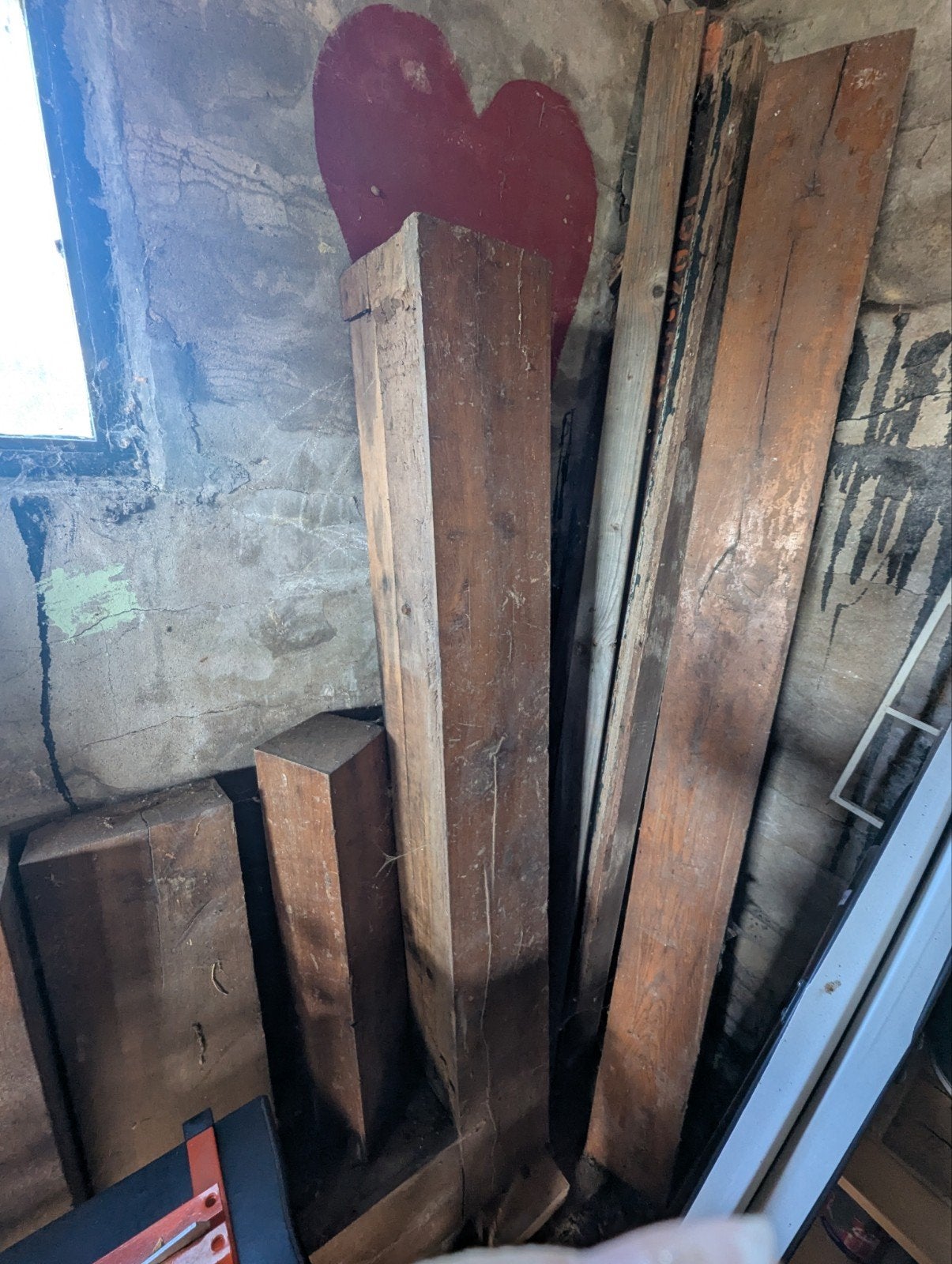 Oude houten bielzen van schoorsteen, Tuin en Terras, Ophalen, Gebruikt, 100 tot 200 cm, Biels