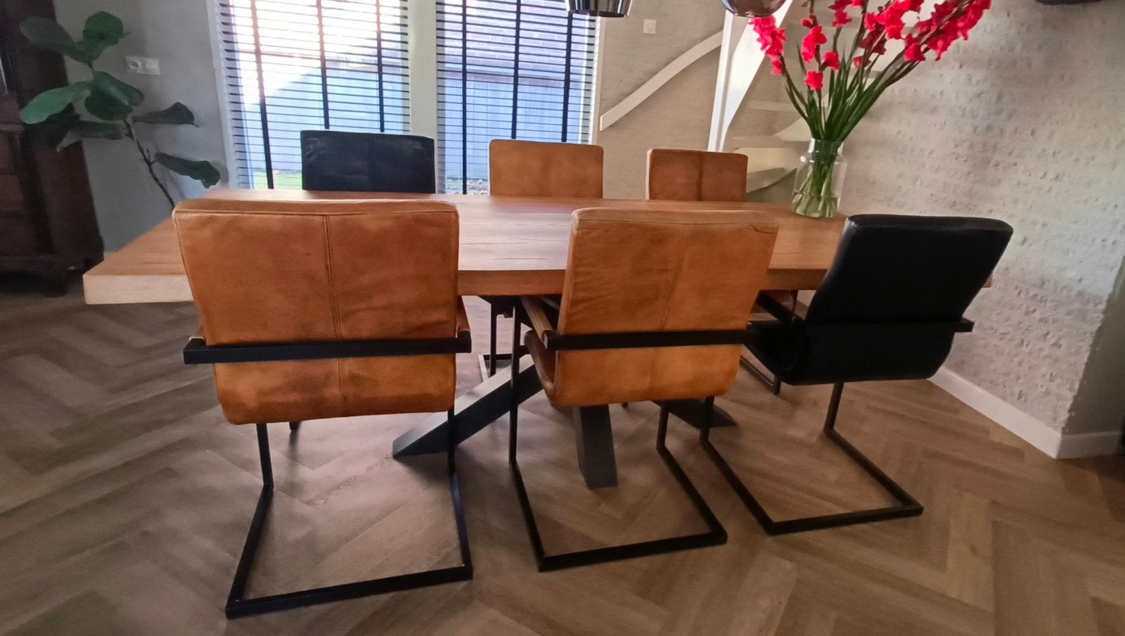 6 eetkamerstoelen, Ophalen of Verzenden, Zo goed als nieuw, Zwart, Vijf, Zes of meer stoelen