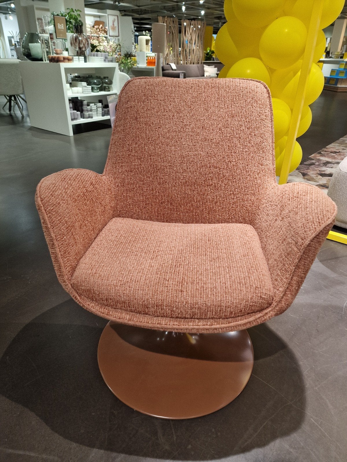 Modieuze Draai Fauteuil Oranje - Hoogte Verstelbaar, Ophalen of Verzenden, 50 tot 75 cm