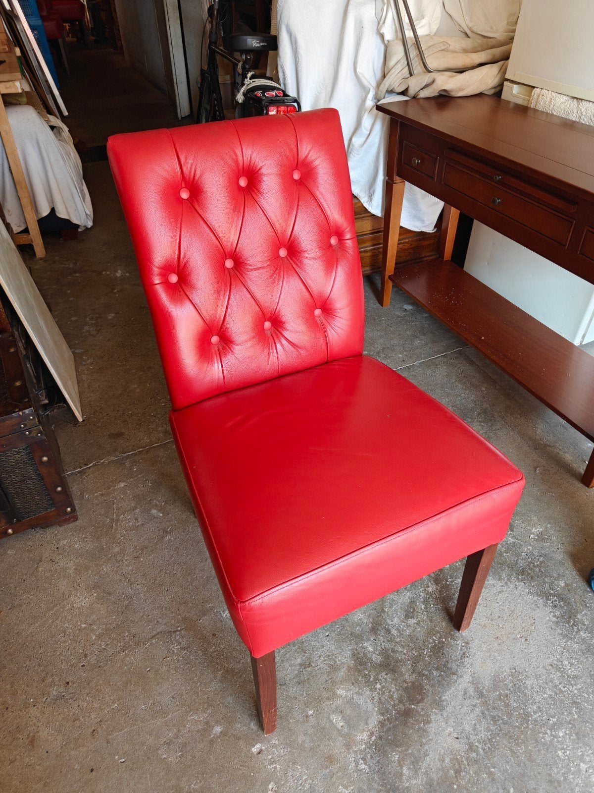 6 leren eetkamer stoelen, Ophalen, Rood, Leer, Vijf, Zes of meer stoelen