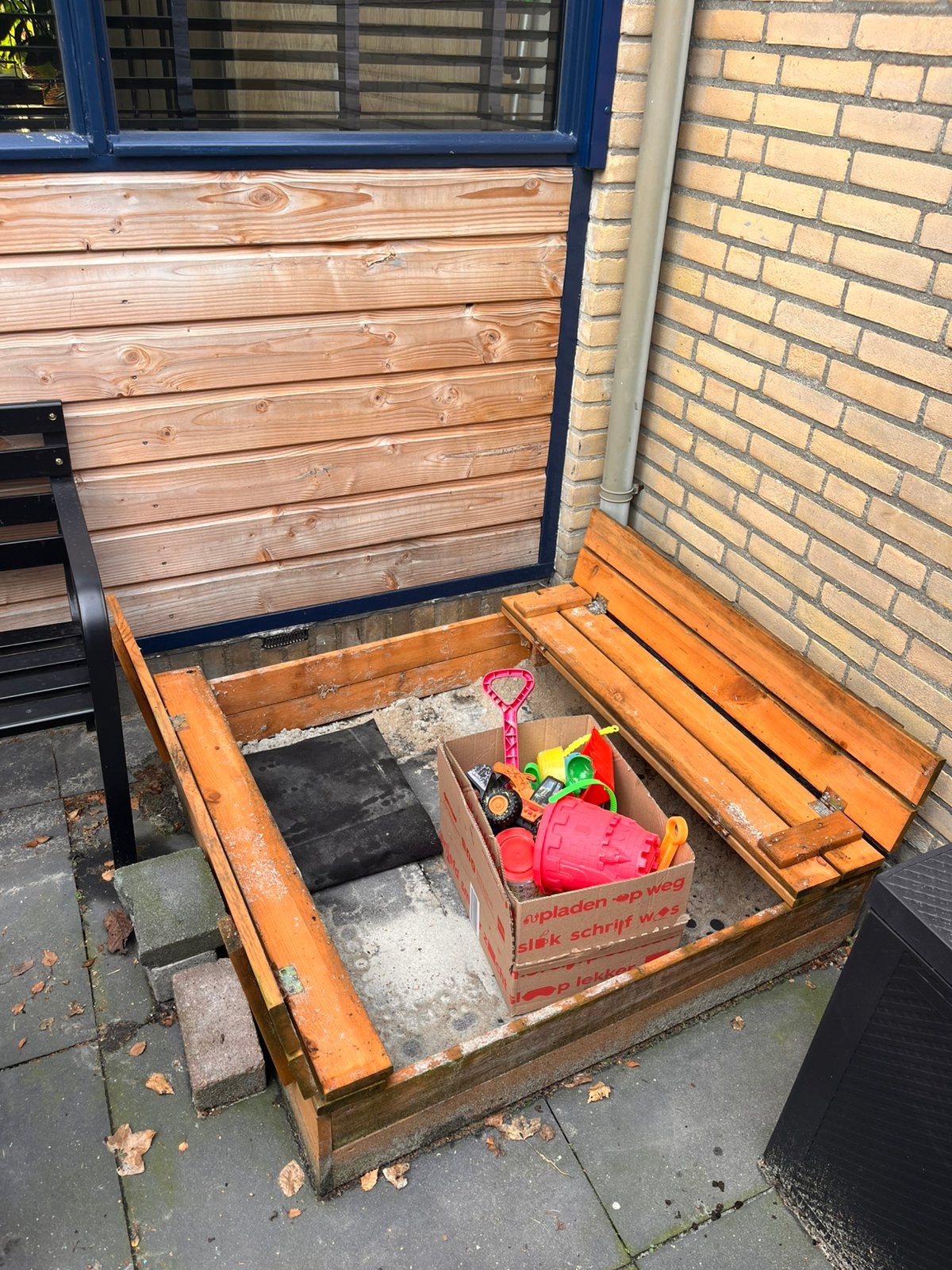 Zandbak inclusief speelgoed, Ophalen, Gebruikt