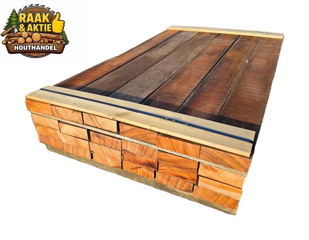 24 Hardhouten balken 5.0x15.0 cm - nr: HB61, Ophalen, 180 tot 250 cm, Balken, Hardhout