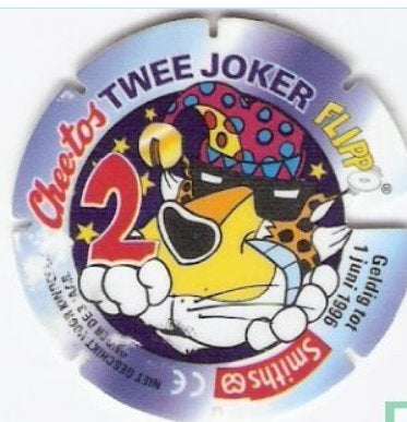 Cheetos Twee Joker Flippo #2 - Smiths - paarse poot achter, Verzamelen, Verzenden, Joker, Losse flippo's