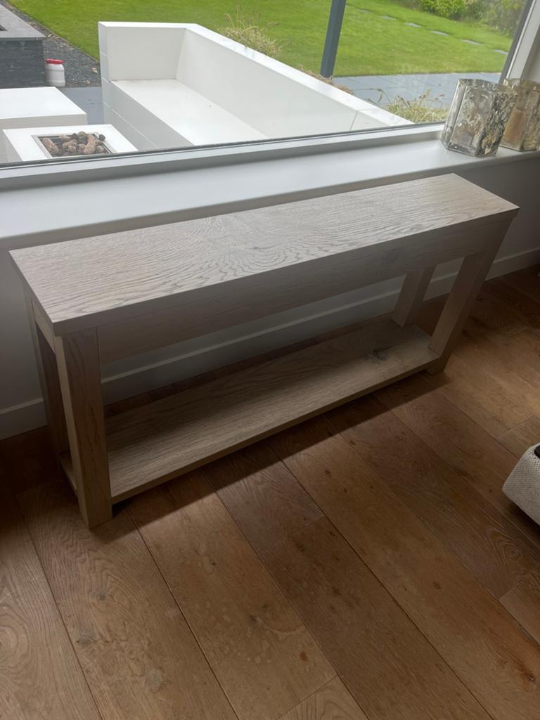Eikenhouten sidetable, Ophalen, Gebruikt, 100 tot 150 cm, Eikenhout
