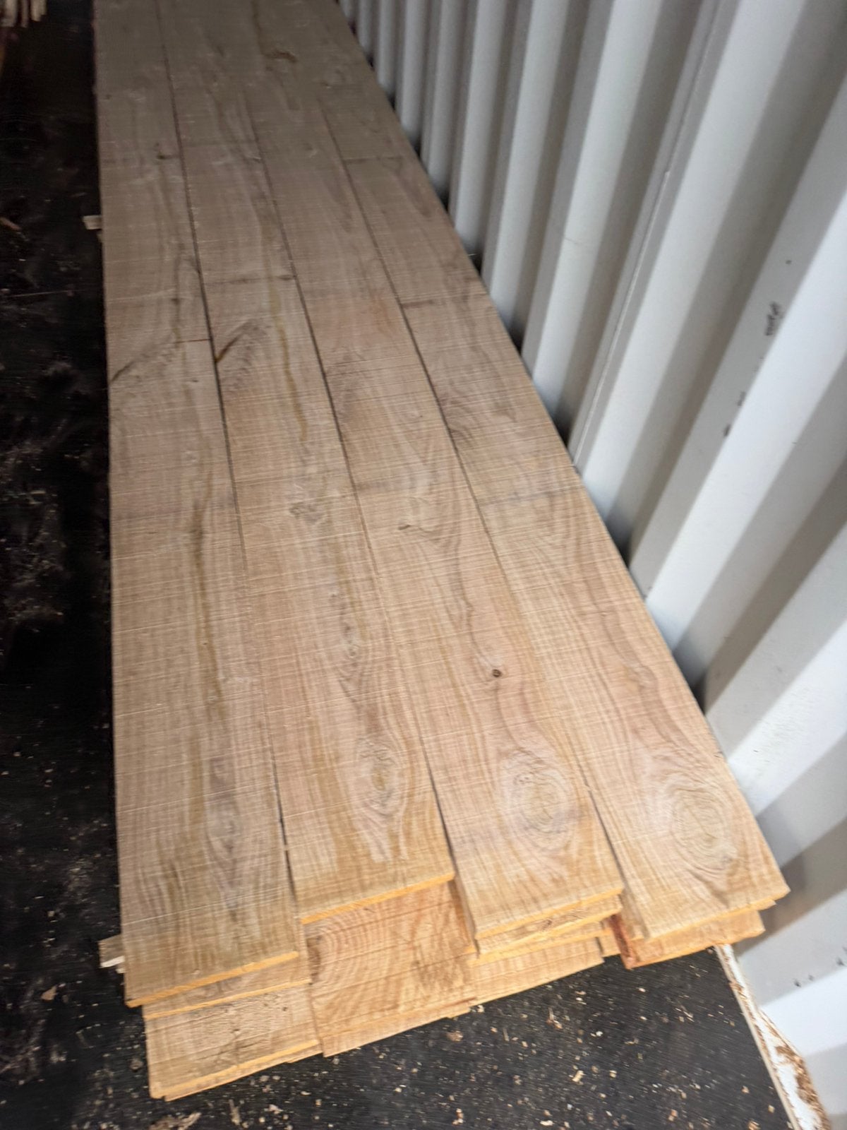 60 eiken planken 400x20x2,5 voor 2000 euro, Tuin en Terras, Palen, Balken en Planken, Ophalen, Zo goed als nieuw, 250 cm of meer