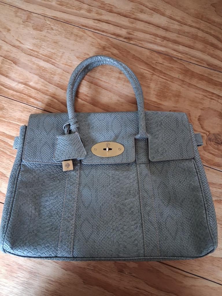 Mulberry tas, geen leer. Maat: 38x30, Ophalen of Verzenden, Zo goed als nieuw, Grijs, Handtas