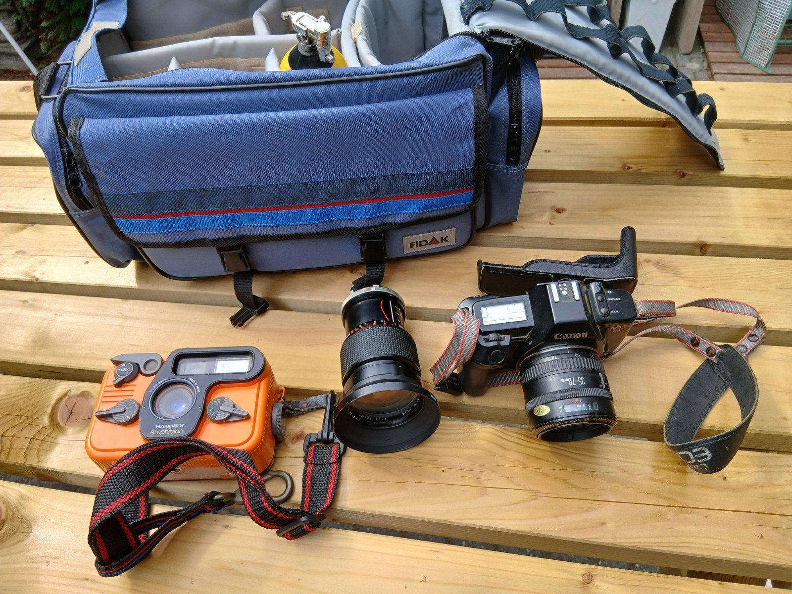 Hanimex amphibian, Canon EOS 650, tas en lens, Ophalen, Geen optische zoom