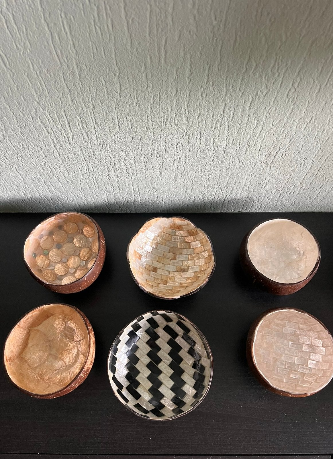 Bali bohemian kokosnoot schaaltjes parelmoer, Overige materialen, Schaal, Rond, Nieuw