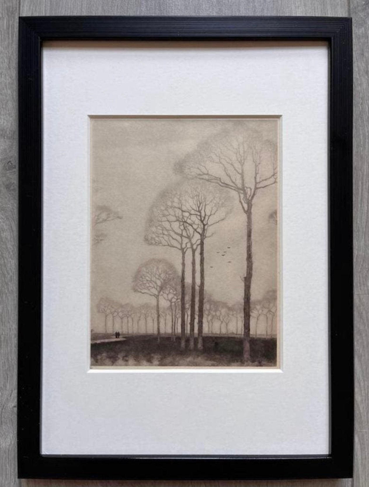 Jan Mankes 1889-1920 / Heliogravure Bomenrij 1927, 23 cm, Ophalen of Verzenden, Gravure, Flora en Fauna