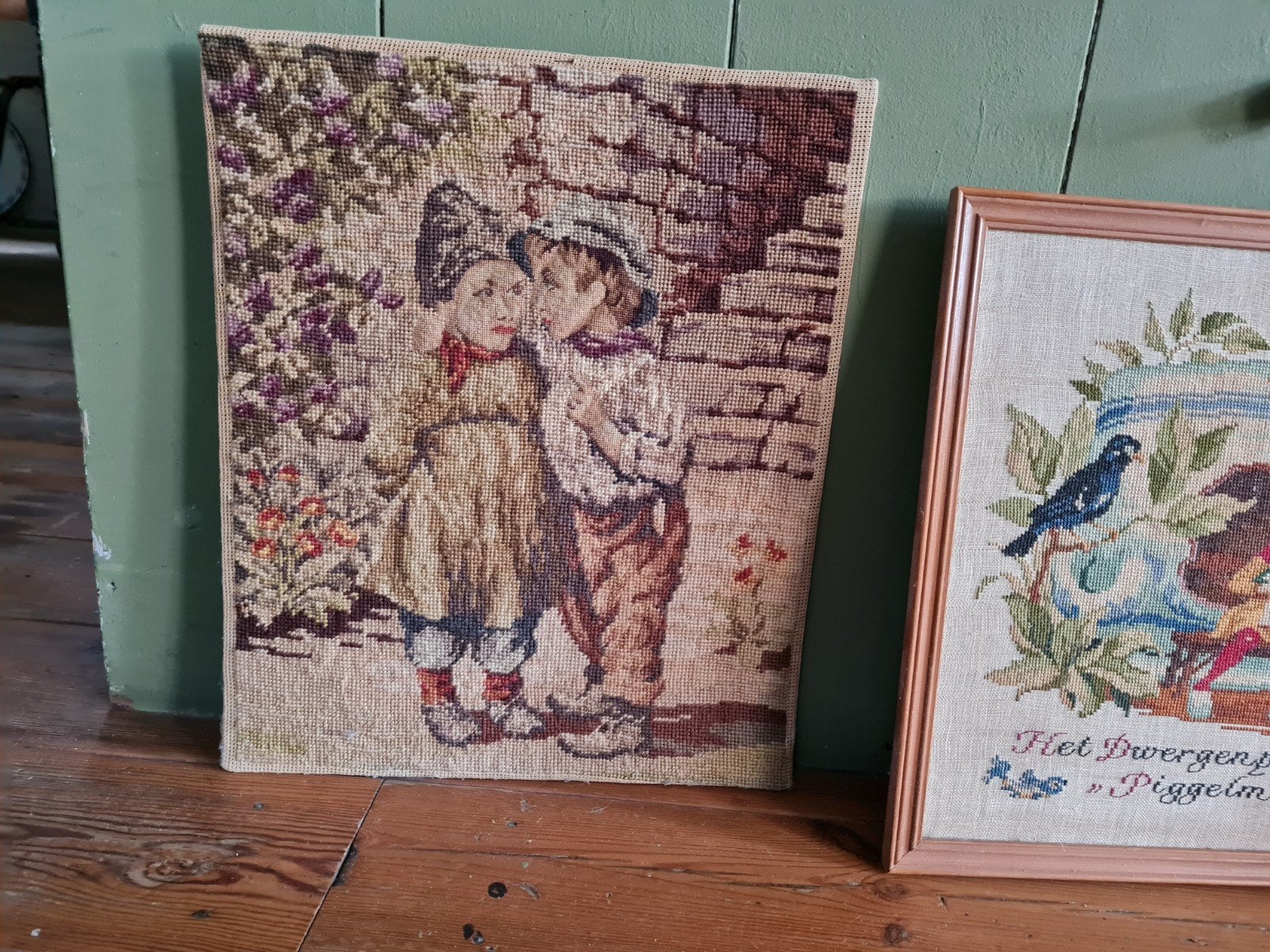 partij antieke en vintage borduurwerken, Antiek en Kunst, Ophalen of Verzenden