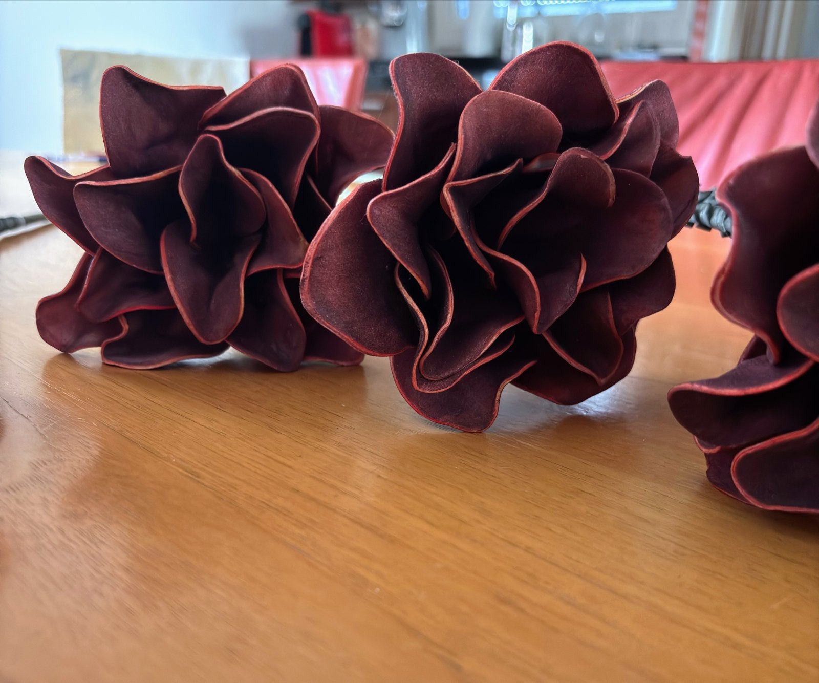 Set van 8 Kunstbloemen - Bordeauxrood - 95cm, Huis en Inrichting, Ophalen, Binnen, Kunstbloem, Nieuw