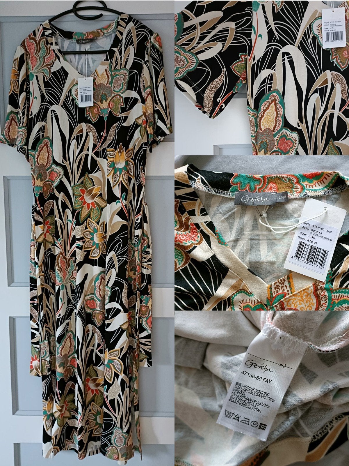 GEISHA jurk met batik print (L/40), Kleding | Dames, Geisha, Meerkleurig, Maat 42/44 (L), Nieuw