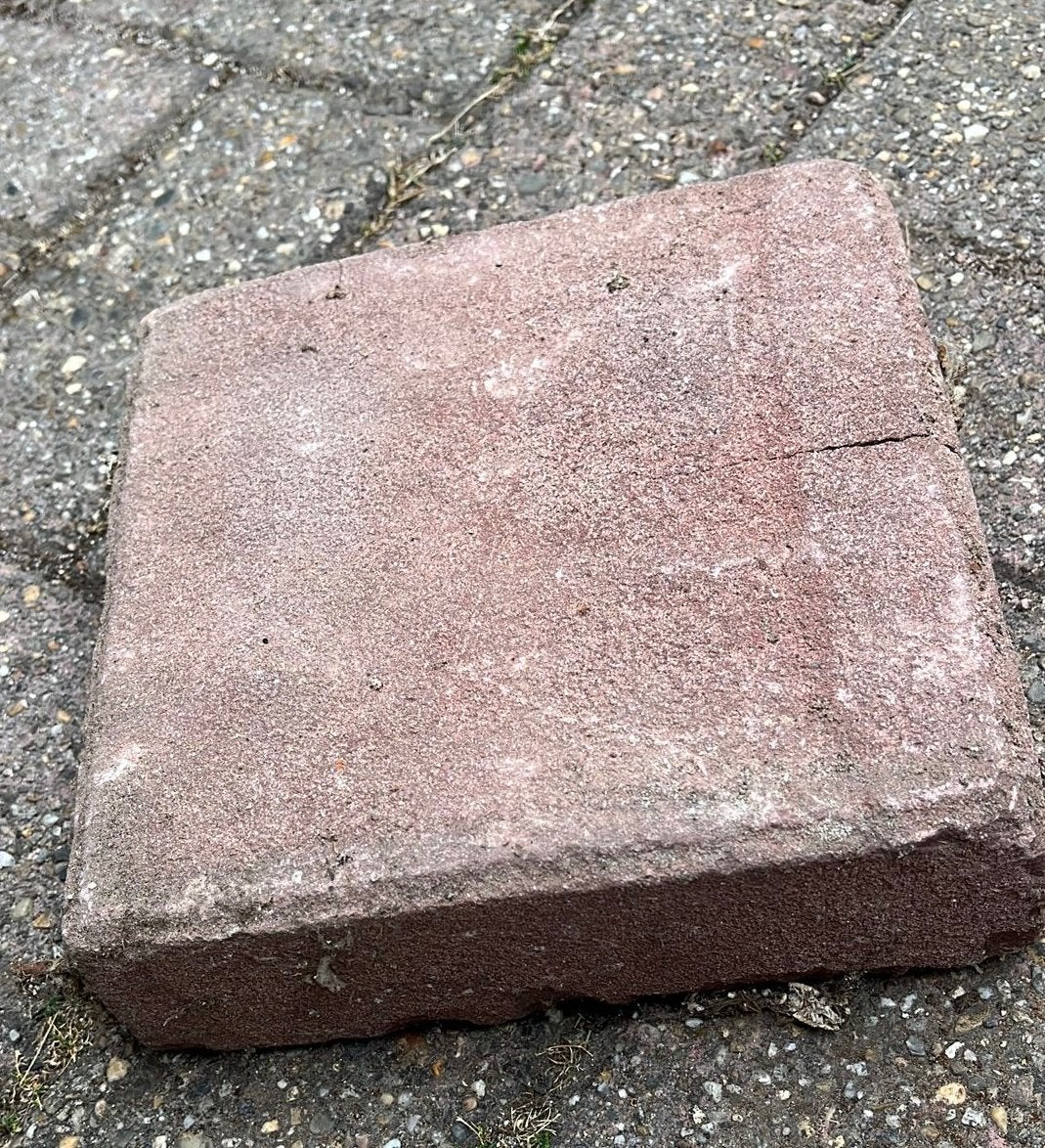 Tegels 20x20 rood/bruin ca 25 m2, Ophalen, Zo goed als nieuw, Beton, Terrastegels
