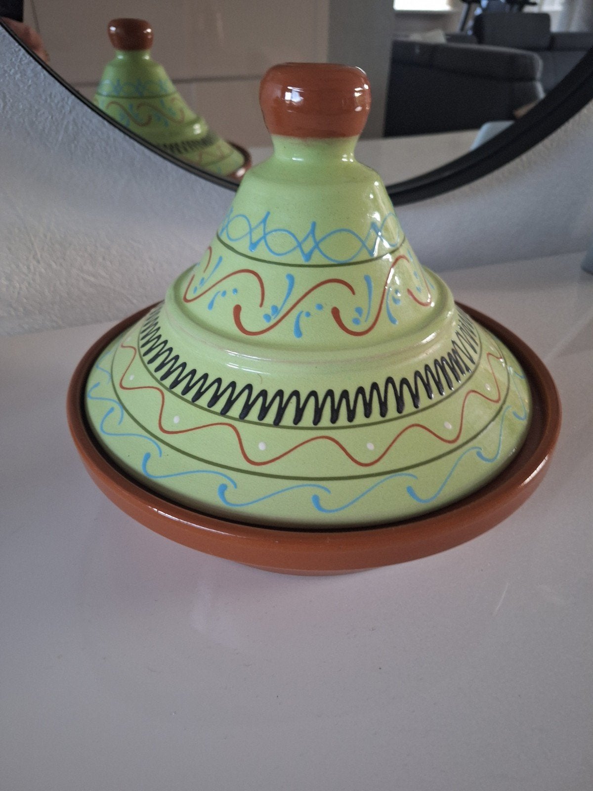 Tajine zo goed als nieuw, Ophalen of Verzenden, Zo goed als nieuw, Steen/keramiek, Groen