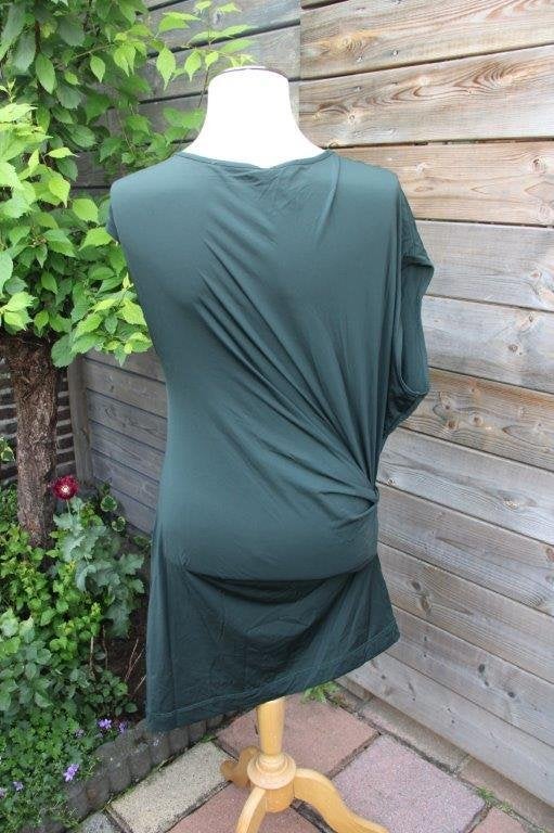Jurk donkergroen Cora Kemperman mt XL A-sym Vaste prijs, Maat 46/48 (XL) of groter, Ophalen of Verzenden, Knielengte, Groen