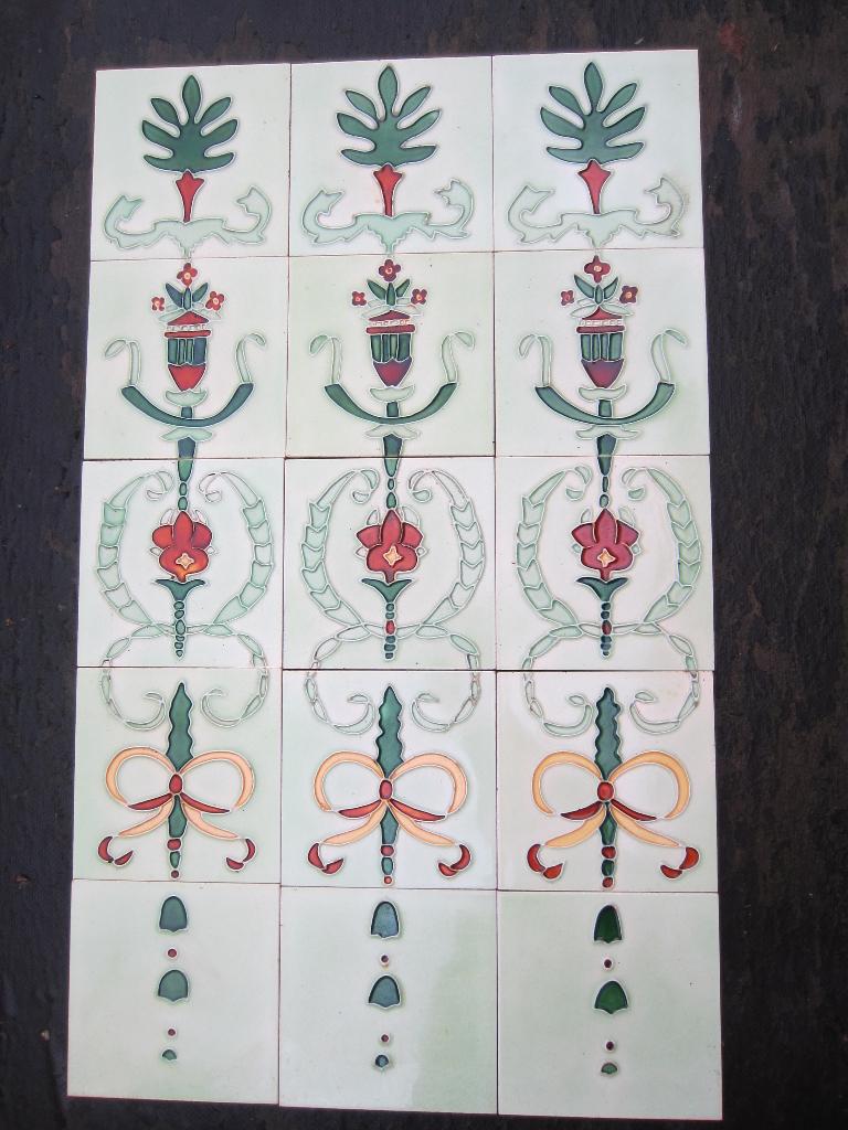 12x5 rij decoratieve tegels achter fornuis of kachel 15x75cm, Ophalen of Verzenden, Zo goed als nieuw, Steen/keramiek