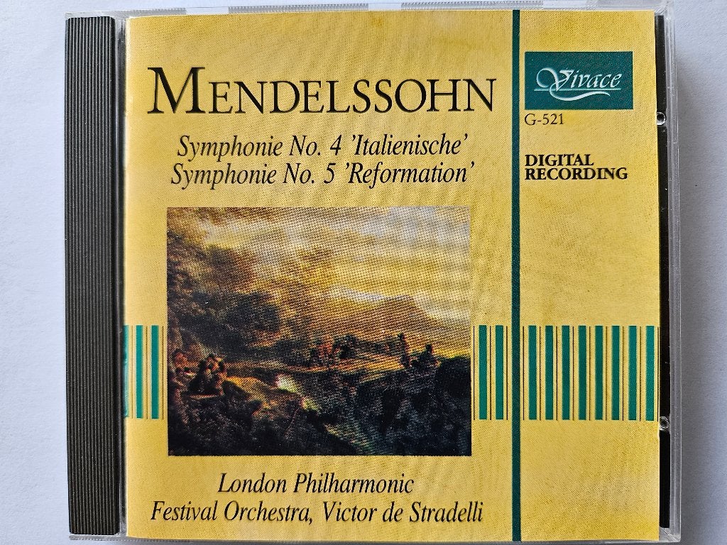 Mendelssohn - Symphonies 4 + 5 - Stradelli - Vivace G521, Zo goed als nieuw, Romantiek, Orkest of Ballet, Album