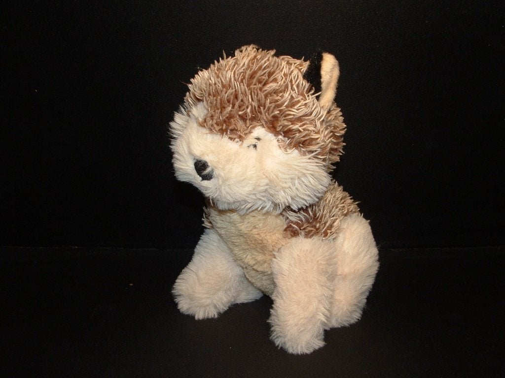 HEMA WOLF HOND PLUCHE WOLLIG BRUIN/WIT GEMELEERD MET WITTE, Ophalen of Verzenden, Nieuw, Overige typen