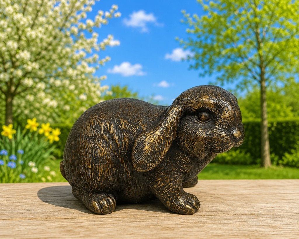 KONIJN / Bronzen tuinbeeld, Dierenbeeld, Nieuw, Info@huisentuindecoratiemarie.nl, Huis en tuin decoratie marie