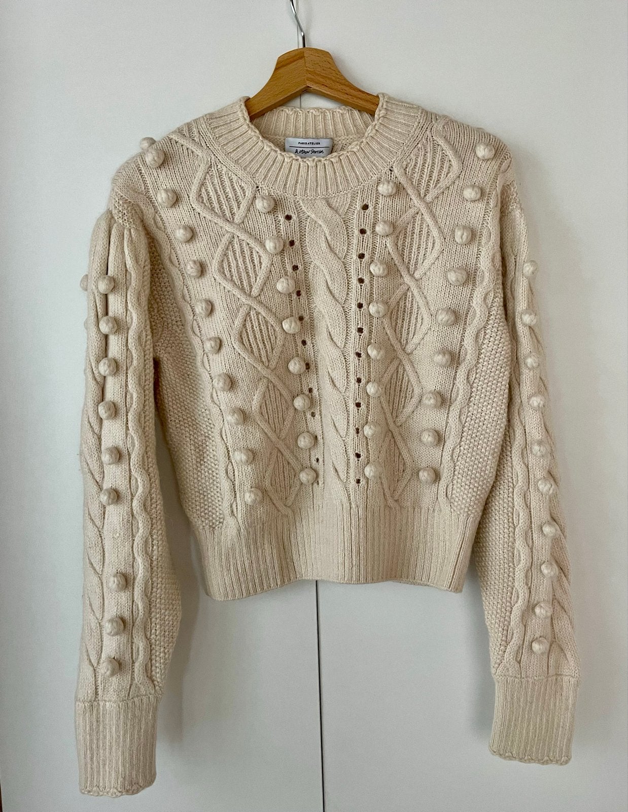 & Other Stories gebreide wollen trui met pompons, Ophalen of Verzenden, Zo goed als nieuw, Maat 34 (XS) of kleiner, Beige