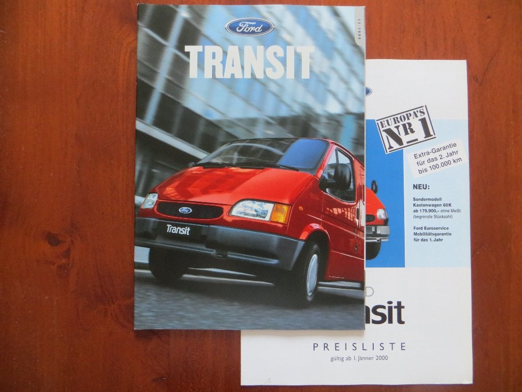 Ford Transit (nov. 1999) + bijlage: prijslijst, Ophalen of Verzenden, Nieuw, Ford