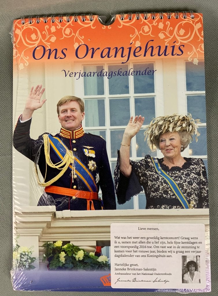 Verjaardagskalender Ons Oranjehuis - Koninklijk Huis NIEUW, Diversen, Kalenders, Ophalen of Verzenden, Maandkalender, Nieuw
