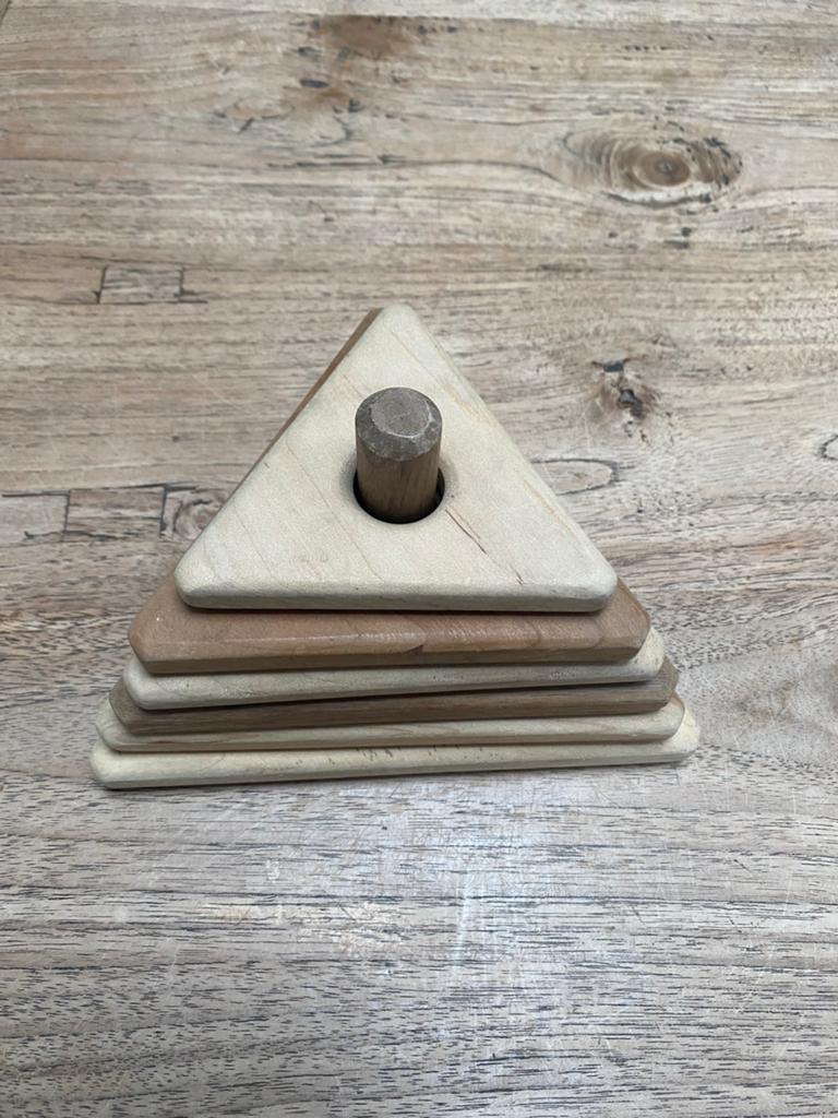 Blank houten stapeltoren driehoek, zgan, Ophalen of Verzenden, Zo goed als nieuw