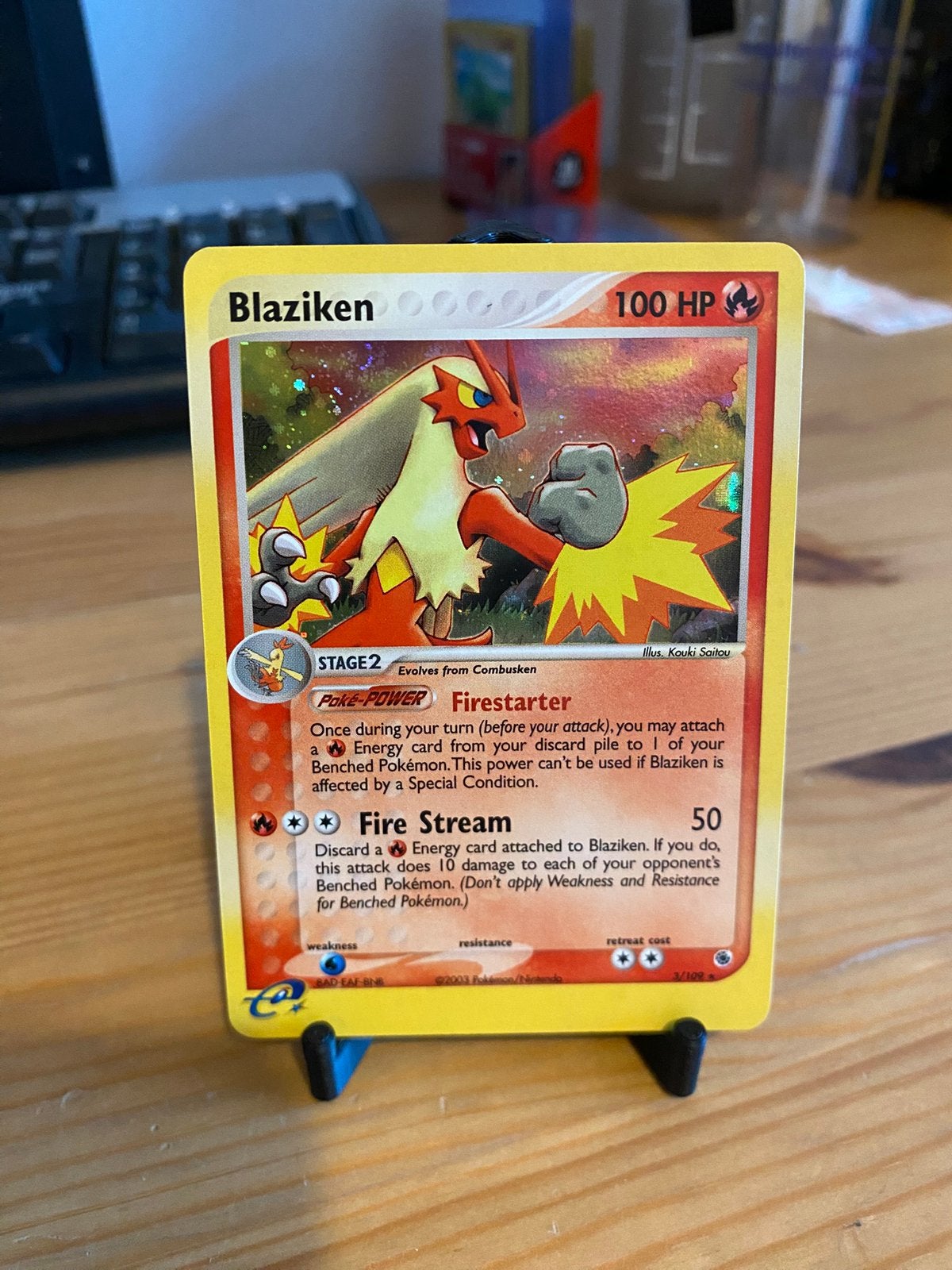 Blaziken holo 3/109 EX Ruby & Sapphire, Ophalen, Zo goed als nieuw