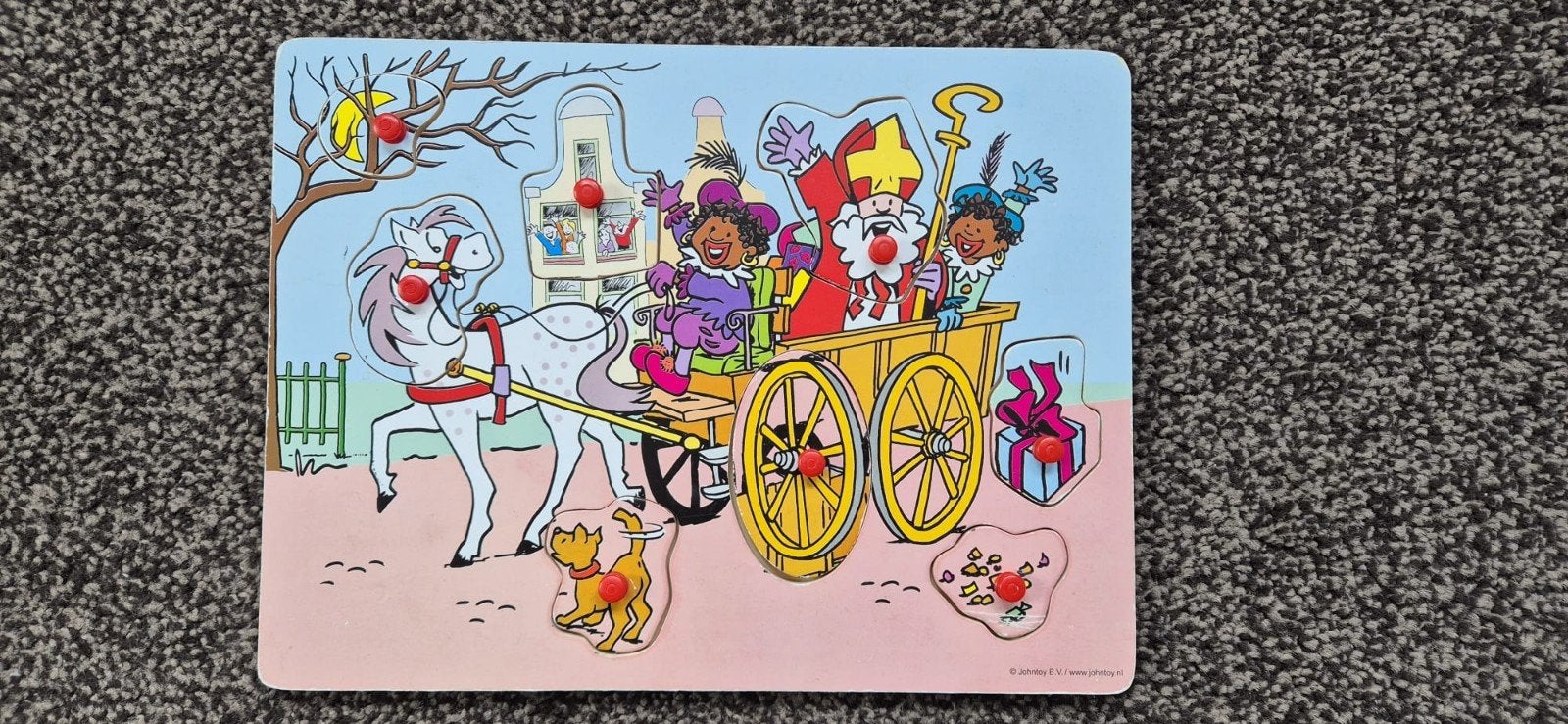 Superleuke houten Sinterklaas inlegpuzzel, Ophalen of Verzenden, Minder dan 10 stukjes, Gebruikt, Van hout