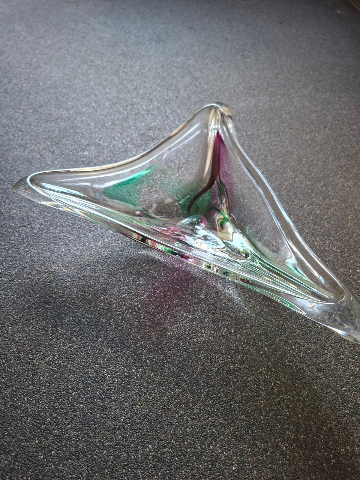 Decoratieve Murano stijl, glazen schaal met kleuraccenten, Ophalen of Verzenden